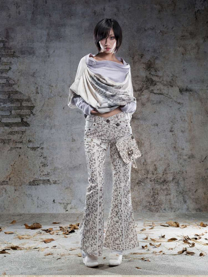 Straight-Leg Flared Low-Rise Pants【s0000014487】