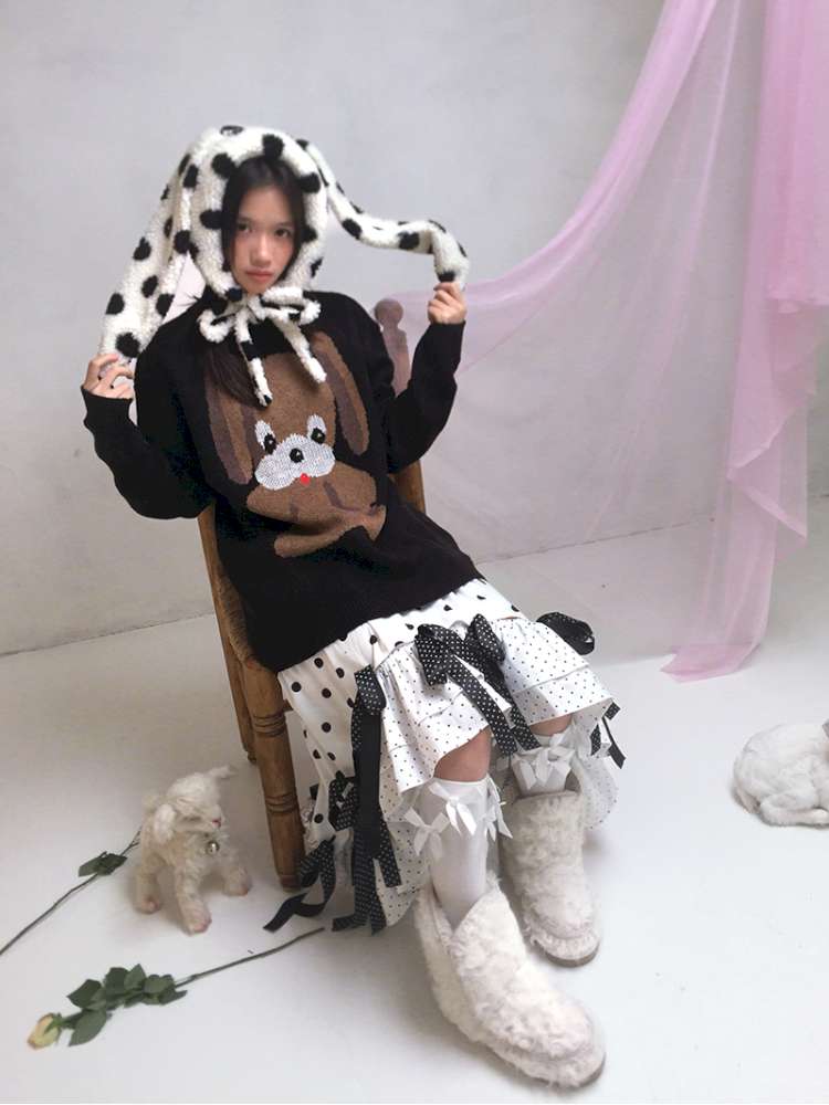 Asymmetric Bow Midi Skirt【s0000014525】