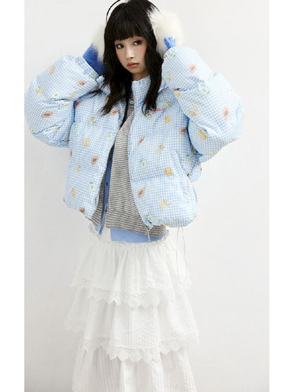 레트로 프린트 코튼 짧은 코트 [S0000011428]