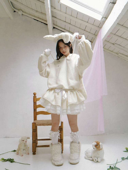 Plush Angel Ears Low Waist Dress【s0000014941】