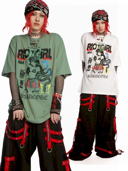 Street tide loose versatile multicolor T-shirt【s0000013601】
