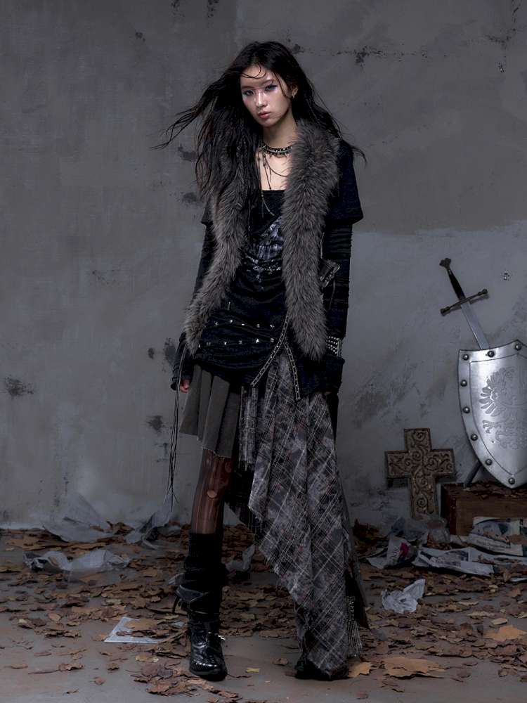 Patchwork long-sleeve layered dress【s0000014465】