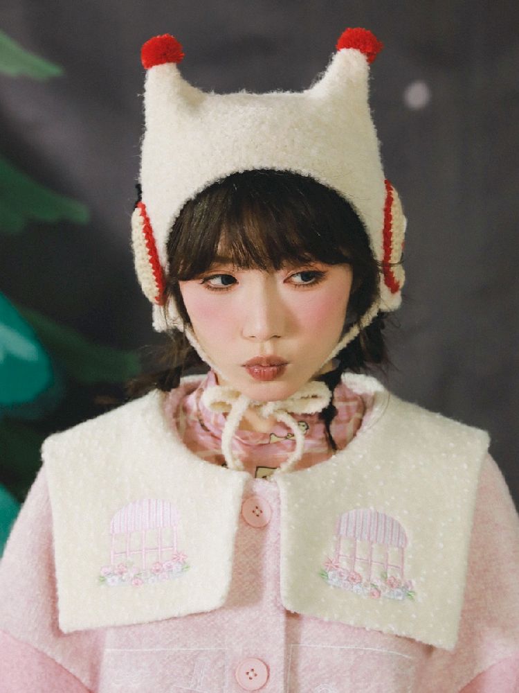 Dollhouse Embroidered Colorblocked Tweed Coat【s0000005691】