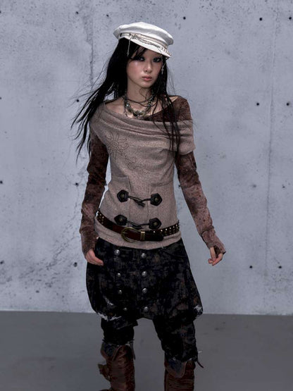 Wasteland Vintage Patchwork Knit Top【s0000014933】