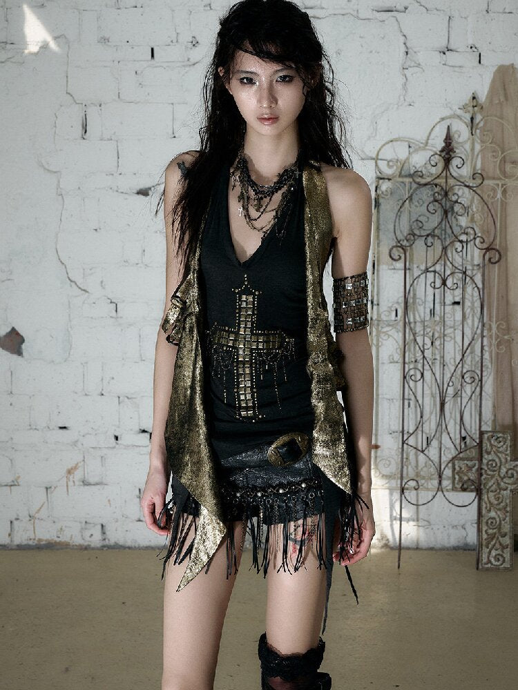 Vintage Punk Two-Piece Long Tank Top【s0000017243】
