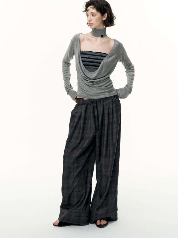 Striped bustier short skirt suit【s0000013740】