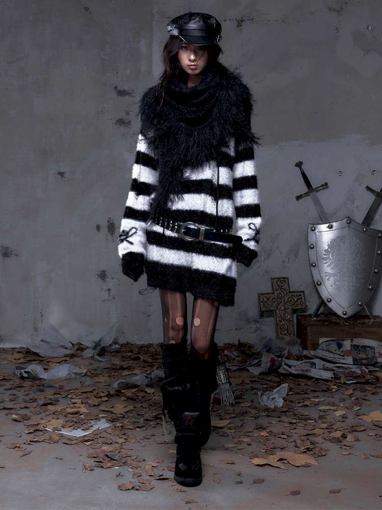 Long-Sleeve Striped Sweater【s0000014474】