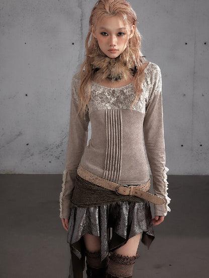 Lace Embroidered Knit Sweater【s0000019159】