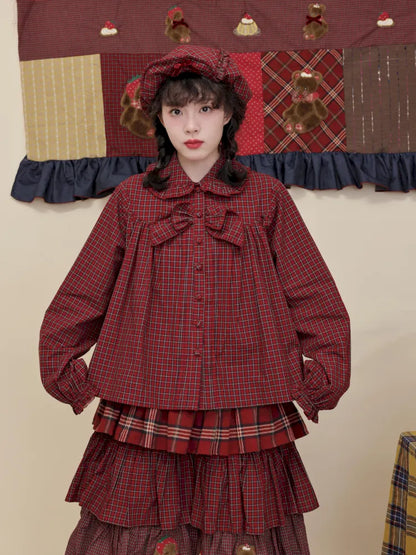 Bow-tie ruffled oversized shirt【s0000014172】