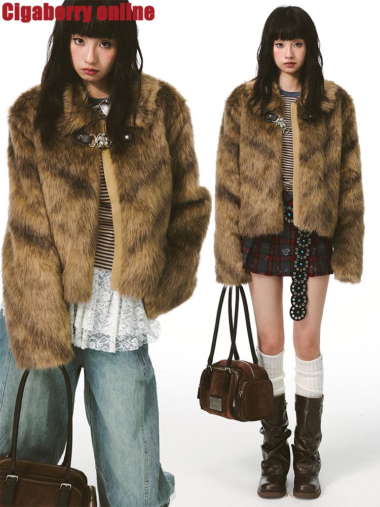 짧은 재킷 모피 코트 [S0000011426]