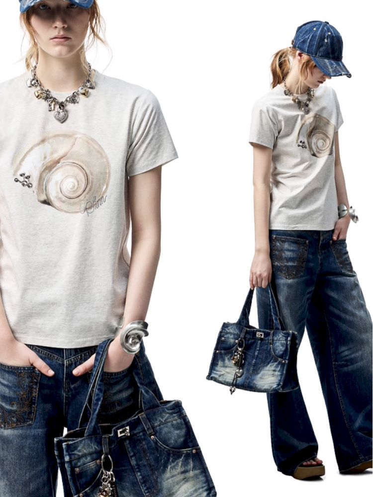 Printed Loose Short Sleeve T-Shirt【s0000012402】