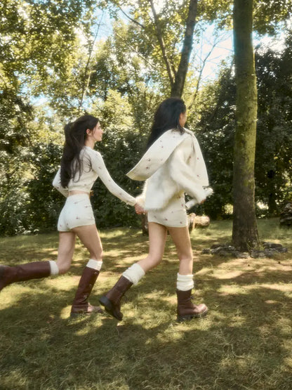 Floral Print “Mix & Match” Sweet Floral Knit Top【s0000014324】