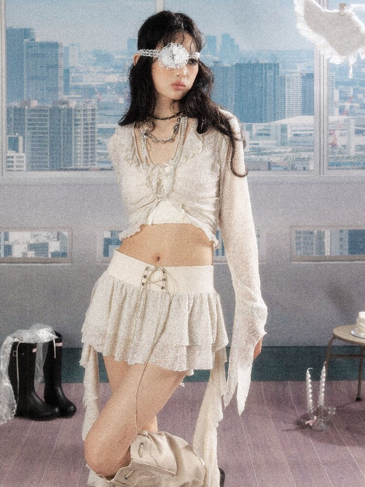Texture Irregular Streamer Skirt【s0000016281】