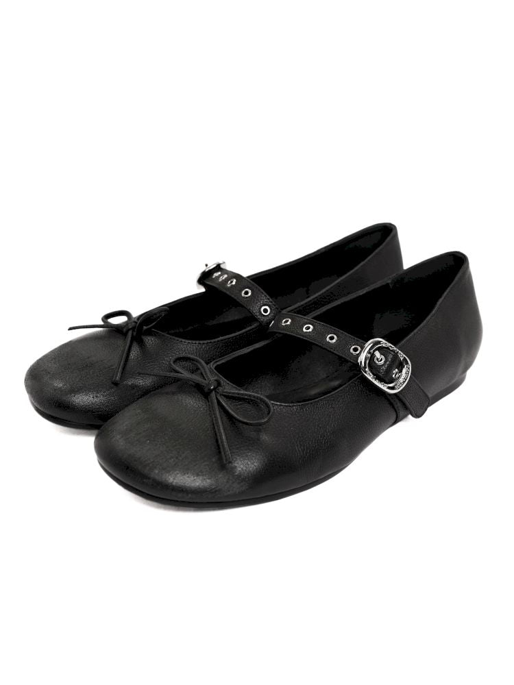 Carved Single Buckle Ballet Shoes【s0000013438】