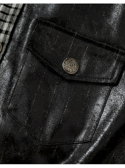 Back leather long sleeve sweater jacket【s0000013477】