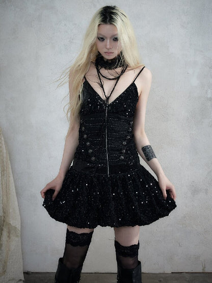 Vintage Court Punk Sequin Dress【s0000017858】