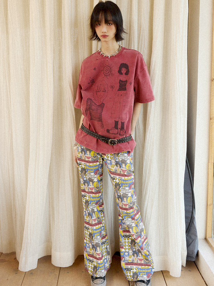 Printed Short Sleeve T-Shirt【s0000012426】