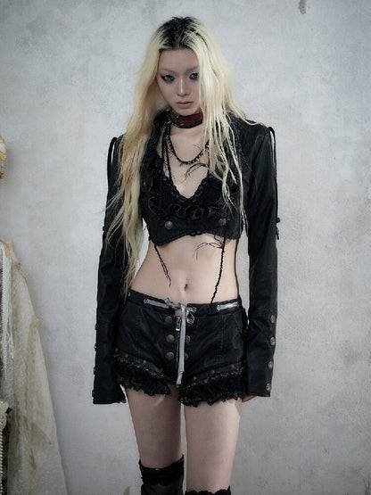Baroque Napoleon Leather Jacket【s0000017992】