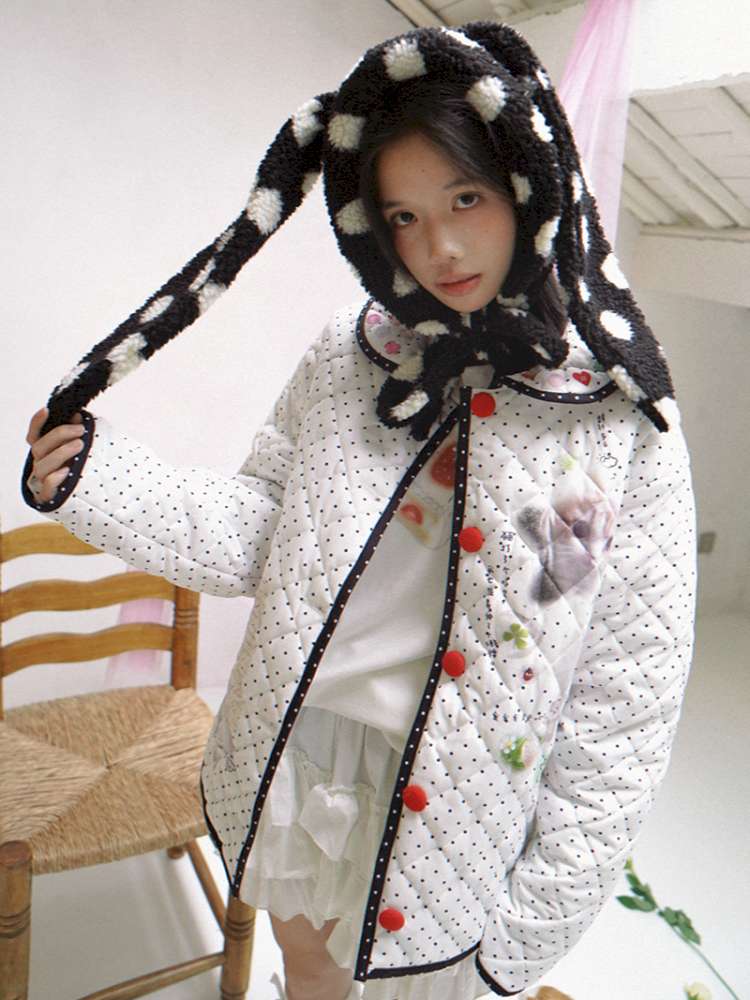 Notebook-Style Printed Cat Cotton Coat【s0000014527】