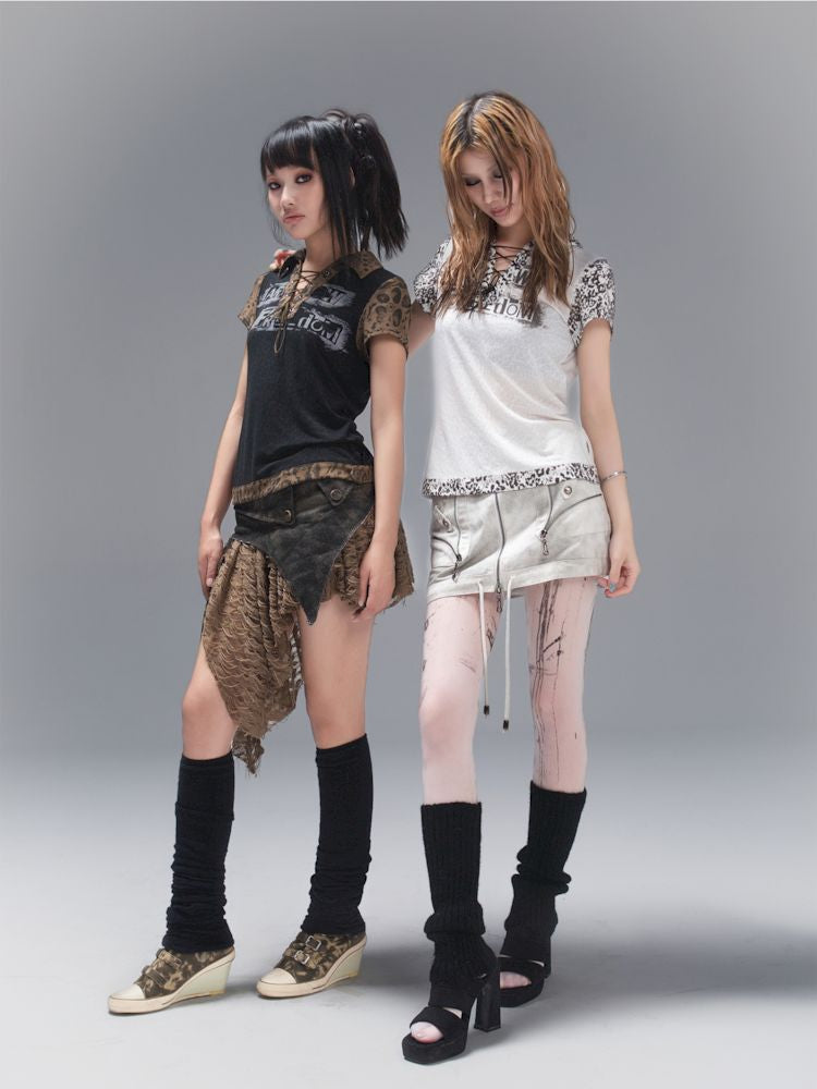 POLO NECK COLLISION COLOR SLEEVE TOP [S0000008468]