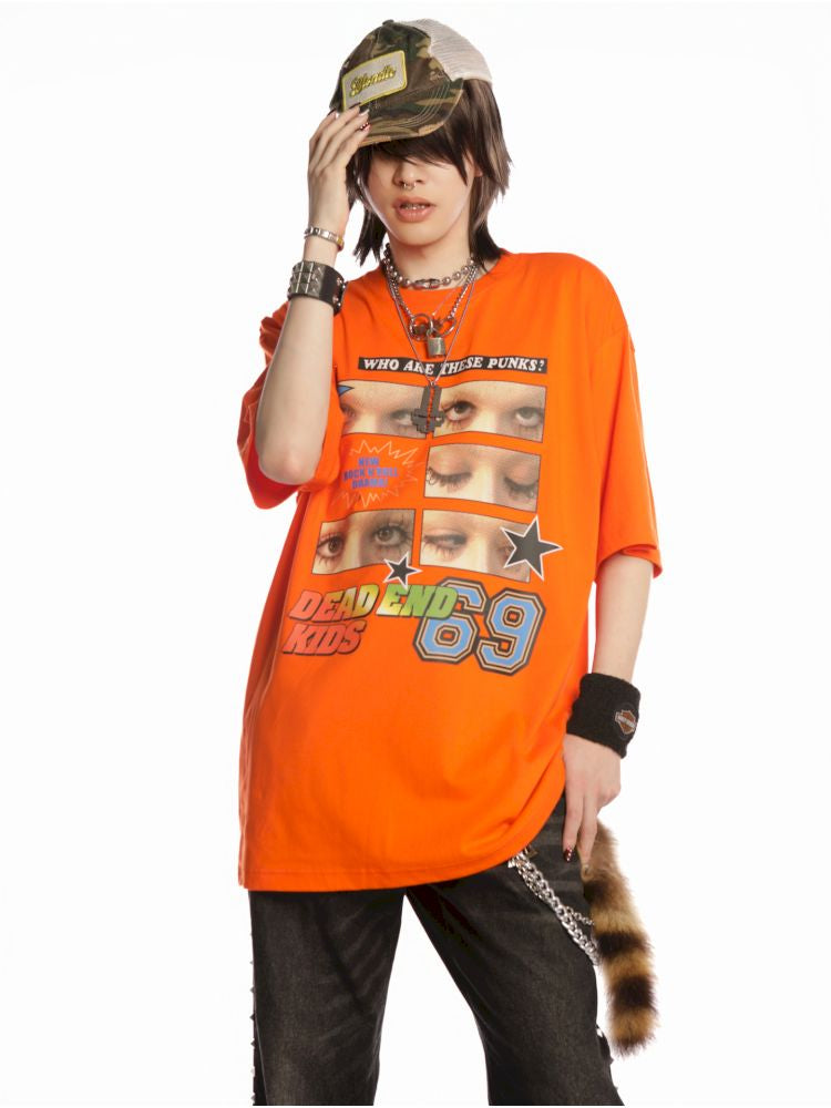 Hip Hop Trend Couple Loose Multicolor T-Shirt【s0000013603】