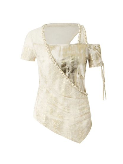 Patchwork two-way short-sleeved T-shirt【s0000012788】