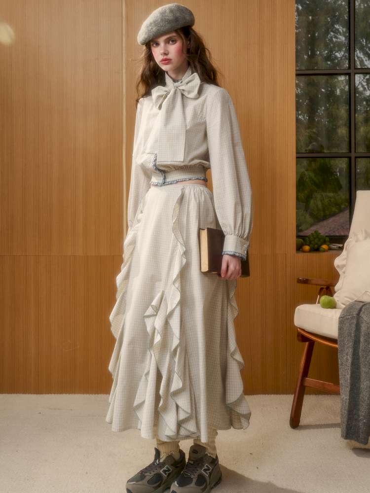 Organic Cotton Patchwork Floating Shirt Skirt【s0000014883】