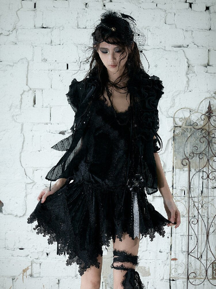 Romantic Velvet Drawstring Slip Dress【s0000016982】