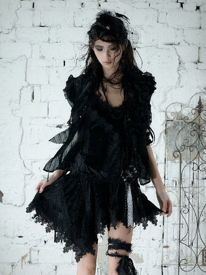 Romantic Velvet Drawstring Slip Dress【s0000016982】
