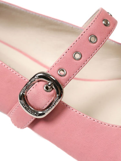 Carved Single Buckle Ballet Shoes【s0000013439】