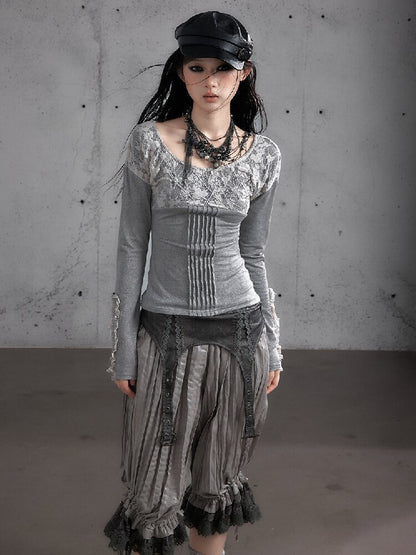 Lace Embroidered Knit Sweater【s0000019159】