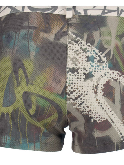 Messy Graffiti Love Print Shorts【s0000018057】