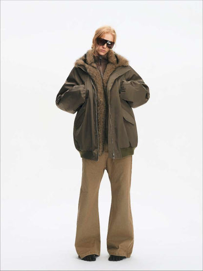 Plush Collar Warm Padded Jacket【s0000014872】