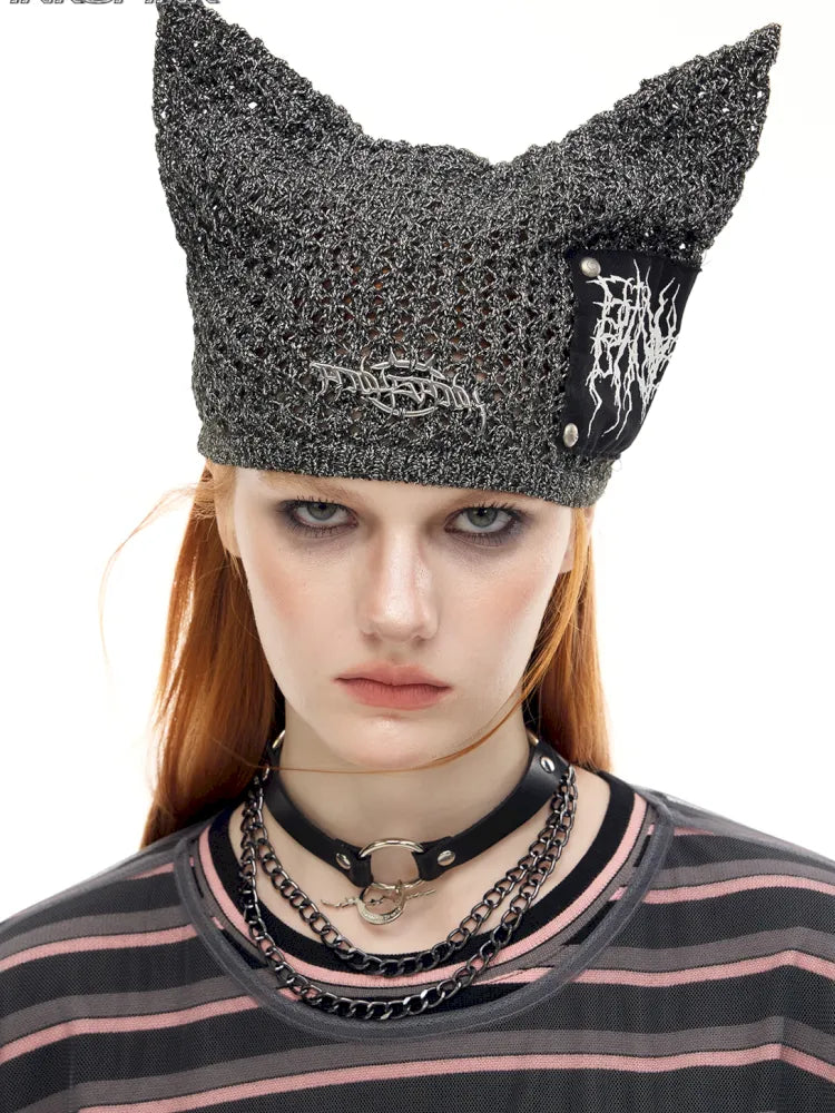Cat-Eared Concept Little Devil Hole-Pattern Beanie【s0000014010】