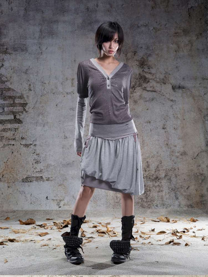 High-Stretch Printed Rhinestone Knit Top【s0000014490】