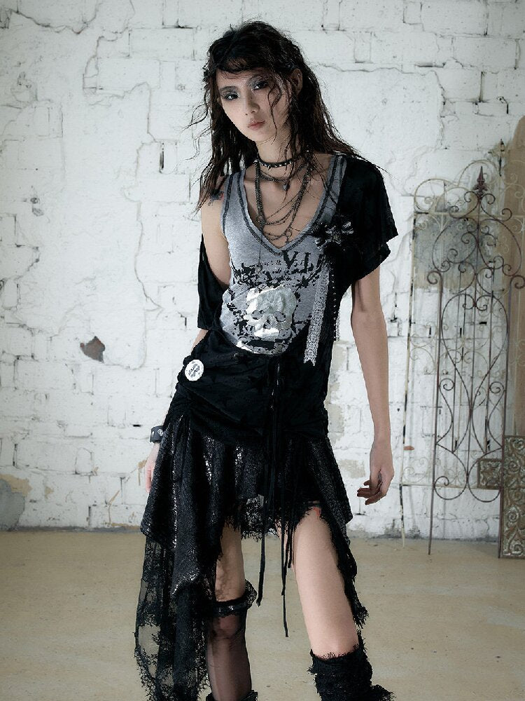 Vintage Punk Y2k Two-Piece T-Shirt【s0000017241】