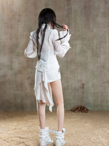 Chiffon Thin Sheer Top【s0000012653】
