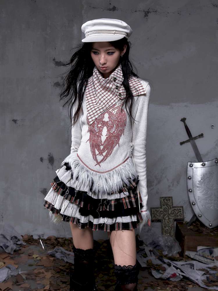 Heavy-Duty Plaid Tiered Skirt【s0000014477】