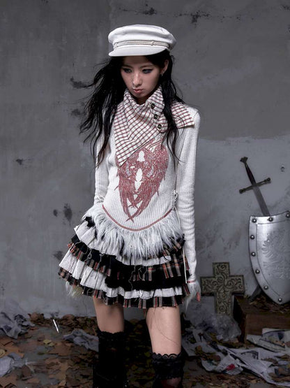 Heavy-Duty Plaid Tiered Skirt【s0000014477】