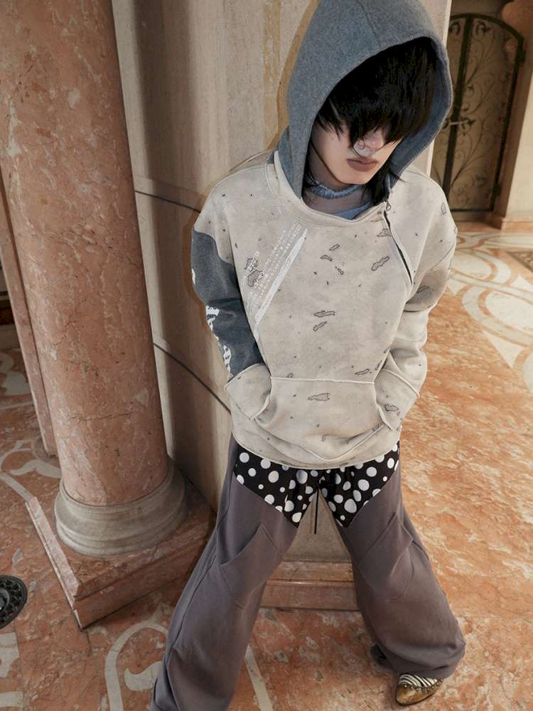 Polka Dot Paneled Wide Leg Pants【s0000015150】