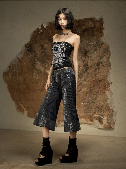 Dark Punk Cropped Bootcut Pants【s0000016887】
