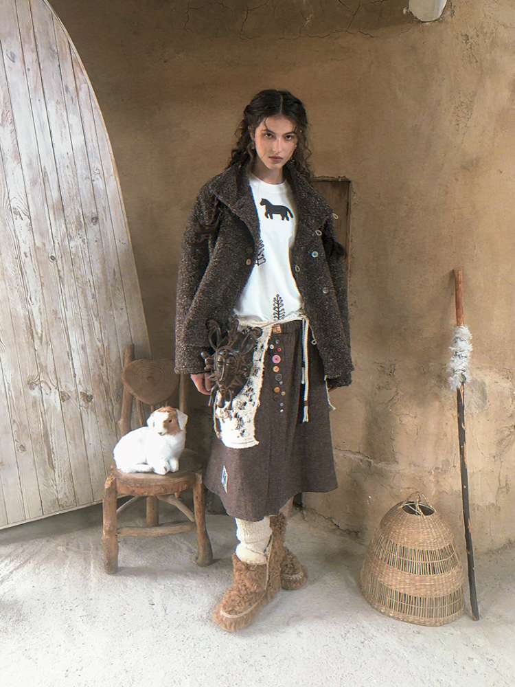 Striped Patchwork Pony Print T-Shirt【s0000014899】