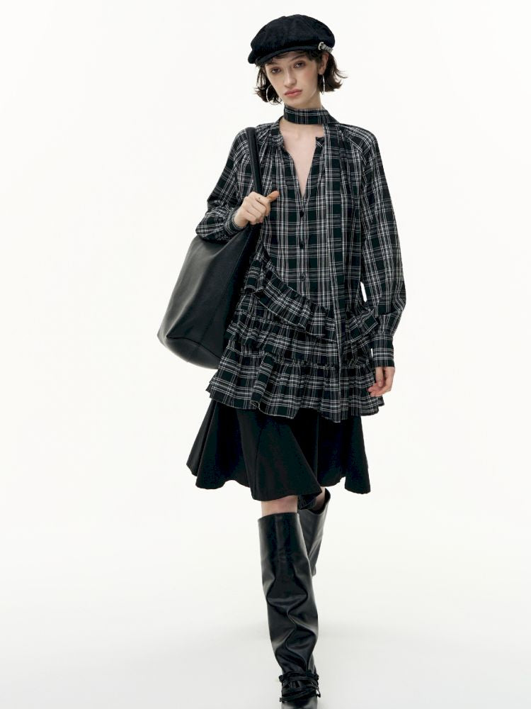 Plaid Ruffle Dress【s0000013739】