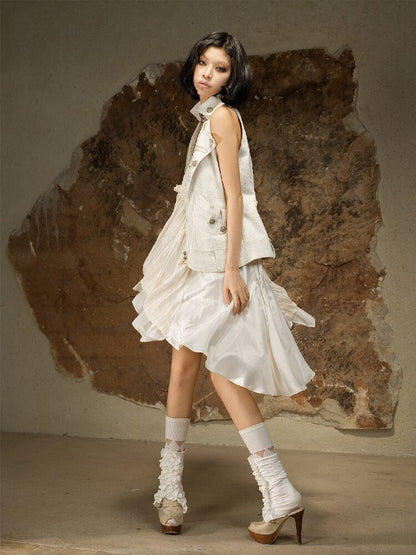 Sleeveless Halterneck Vest Shirt Top【s0000016885】