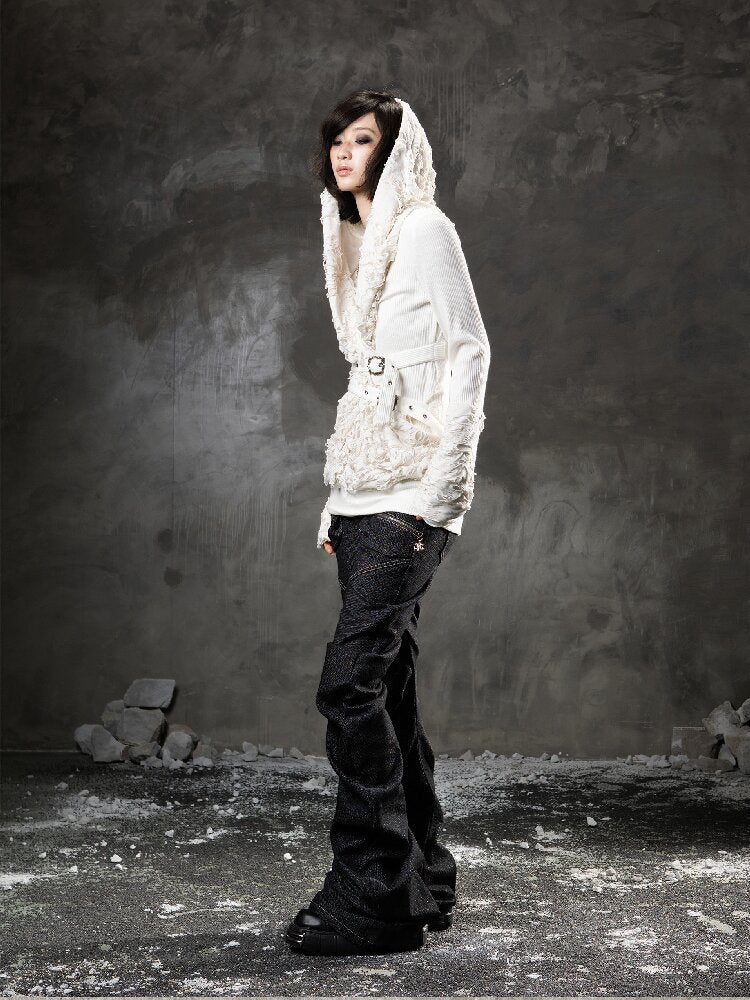 Ripped Hooded Knit【s0000015956】