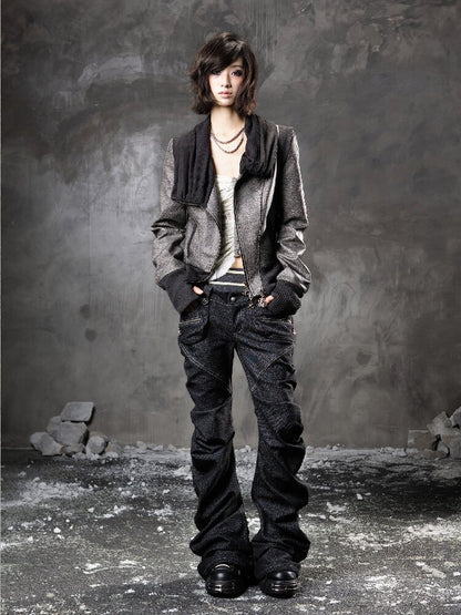 Pile Collar Leather Jacket【s0000015957】