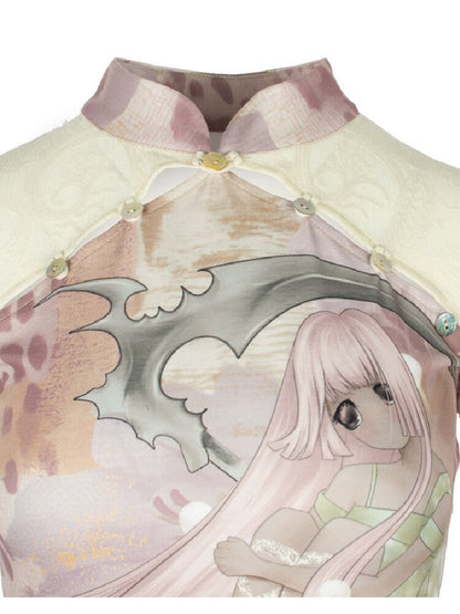 Lace Patchwork Cheongsam T-Shirt【s0000018084】