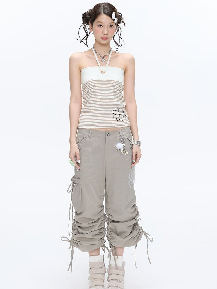 Diamond Striped Halterneck Top【s0000016386】