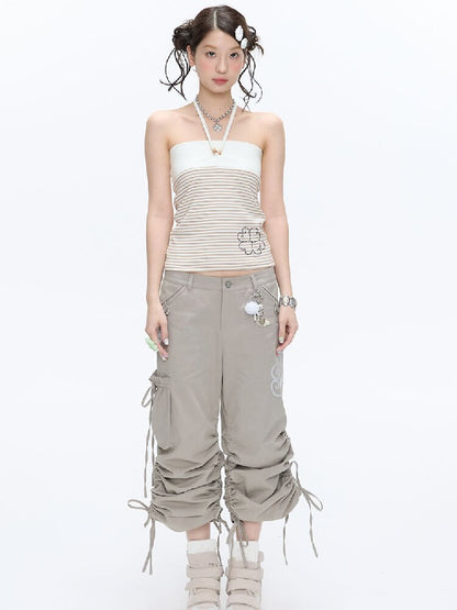 Diamond Striped Halterneck Top【s0000016386】