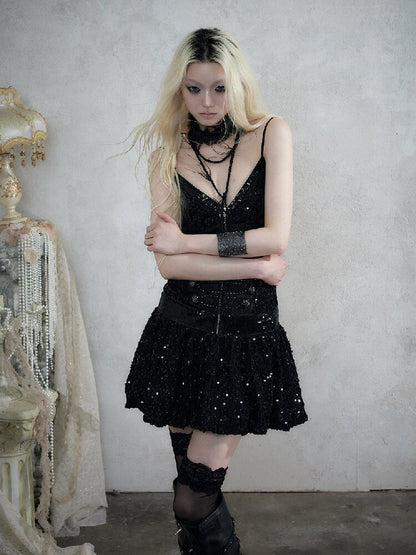 Vintage Court Punk Sequin Dress【s0000017858】